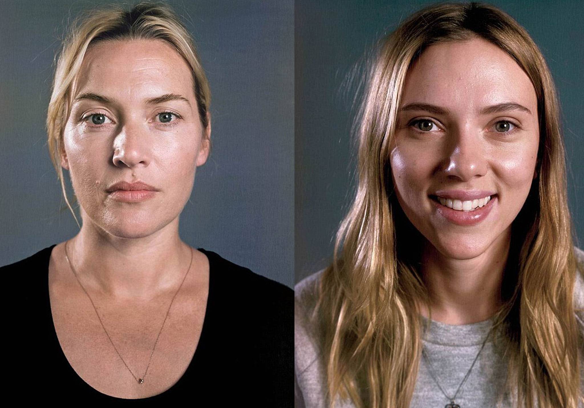 Scarlett Johansson And Kate Winslet Go Makeup Free In Vanity.