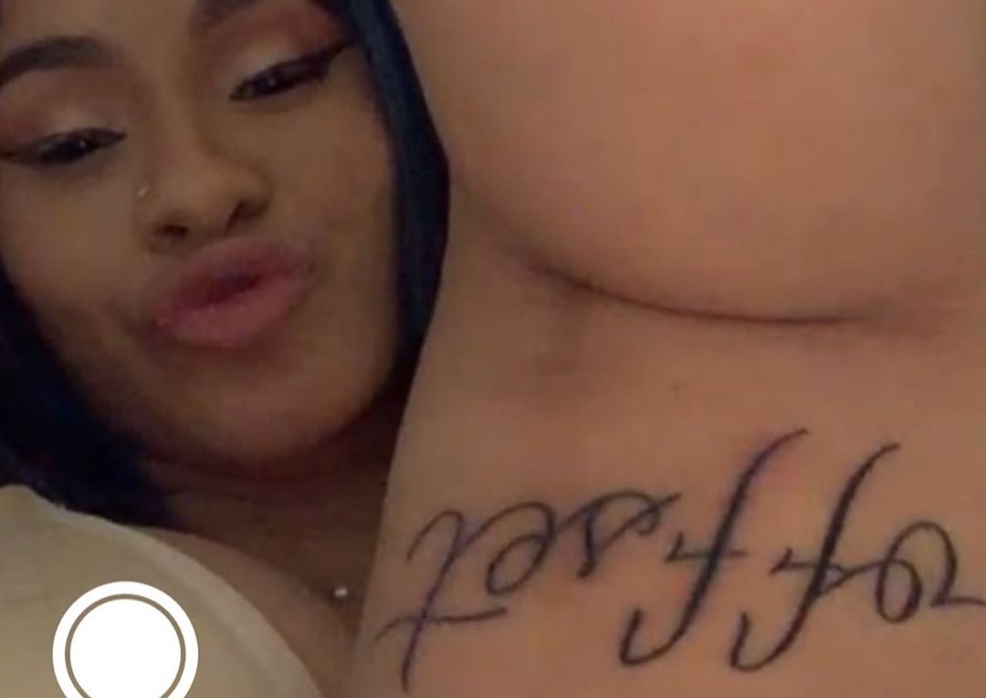 Cardi B Got Offset’s Name Tattooed On Her Thigh
